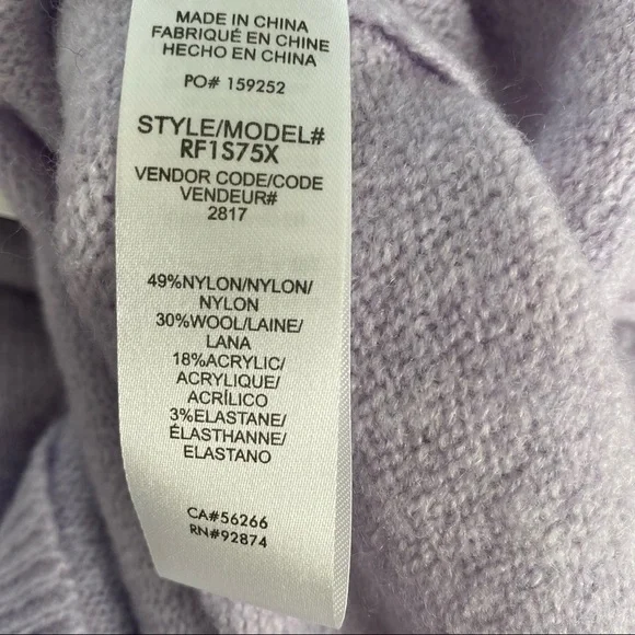 SOLD NWT Anthropologie Splendid Funnel Turtleneck Lavender Wool Sweater XL - Picture 5 of 6